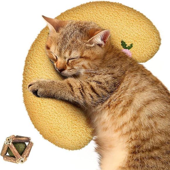 Pet Pillows for Cat Pet Toy, Soft Fluffy Cat Pillow, Catnip Toy Ball Pet Toy - Picture 1 of 3